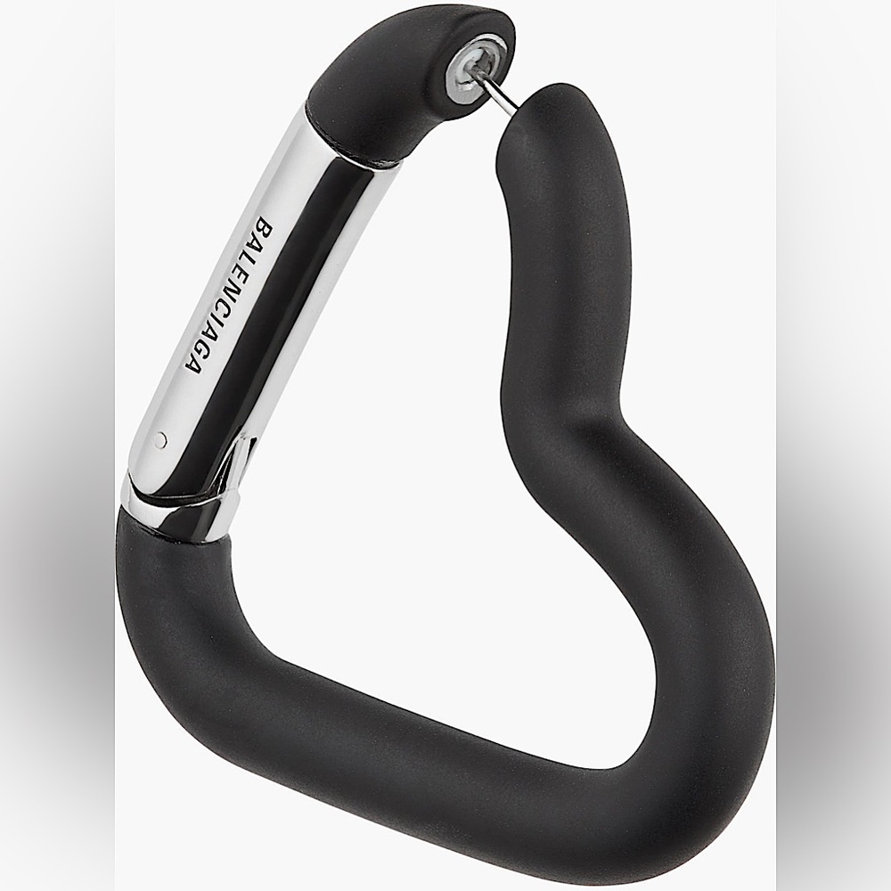 NEW🔥BALENCIAGA Love Carabiner Heart Hoop Earrings🔥 - Picture 4 of 11